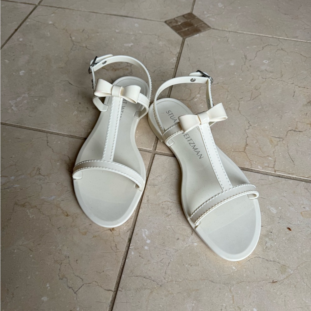 Stuart Weitzman Rubber Sandals White